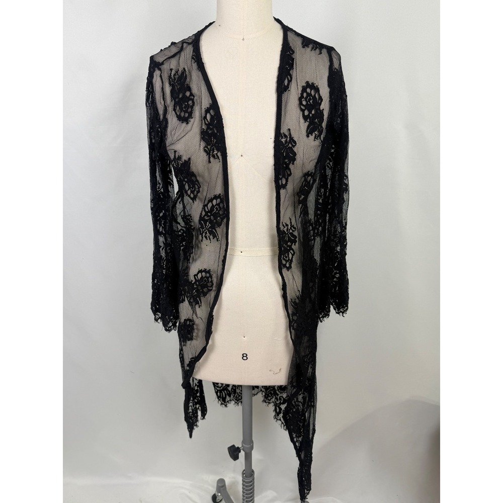 Active USA Black Floral Lace Cardigan Whimsigoth Fairygoth‎ Witchy Feminine